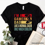 Gamer Dad Controller T-Shirt, Black Funny Tee for Cool Fathers 