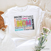 Inspirational Mom Life T-Shirt, White Stylish Casual Women's Tee