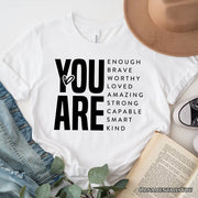 Inspirational Words T-Shirt, Minimalist White Tee for Encouraging and Loving Significant Others 
