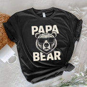Papa Bear Sunglasses T-Shirt, Black Vintage Tee for Cool Dads 