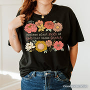 Seeds of Love Mama Floral T-Shirt, White, Natural and Black Retro Tee for Sentimental Mothers 
