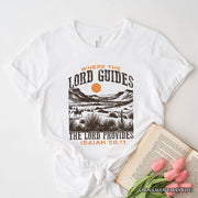 The Lord Provides Christian T-Shirt, Retro Western Desert Worship White and Natural Tee 