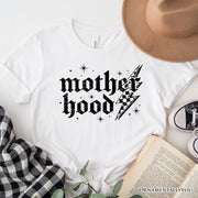Checkered Motherhood Lightning T-Shirt, Black and White Retro Tee for Strong Mothers 