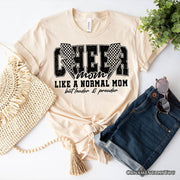 Cheer Mom Lightning T-Shirt, Cheerleader Retro White and Natural Tee for Proud Sports Mothers 
