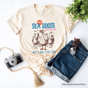 Cool Summer Sea Goose Certified T-Shirt, Funny Retro White and Natural Tee for Beach Lovers 