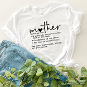 Funny Mom Definition T-Shirt, White, Natural and Black Tee for Strong and Real Mothers