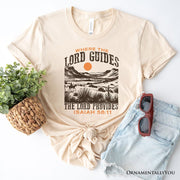 The Lord Provides Christian T-Shirt, Retro Western Desert Worship White and Natural Tee 
