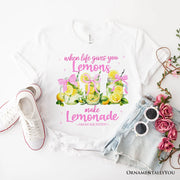 When Life Gives You Lemons Make Lemonade T-Shirt, Coquette White, Natural and Black Summer Girl Tee 