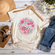 Inspiring Floral Mama T-Shirt, White, Black and Natural Boho Tee for Strong and Loving Mothers 