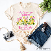 When Life Gives You Lemons Make Lemonade T-Shirt, Coquette White, Natural and Black Summer Girl Tee 
