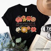 Seeds of Love Mama Floral T-Shirt, White, Natural and Black Retro Tee for Sentimental Mothers 