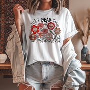 It's Okay Floral Affirmation T-Shirt, Boho White and Natural Motivational Tee for Kind and Inspirational Women 