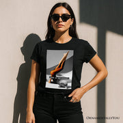 Sass is Sacrosanct Concept Art Graphic T-Shirt, Sexy Cat Woman Black and White Streetwear Tee 