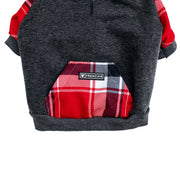 Frenchie Dog Hoodie - Scarlet Plaid