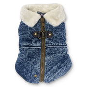 Furry Runner Coat Denim