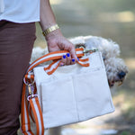 Cotton organizer bag with compartments and internal pockets