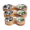 Load image into Gallery viewer, Wood & Metal Feeder Double Diner
