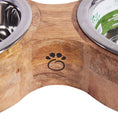 Load image into Gallery viewer, Wood & Metal Feeder Double Diner
