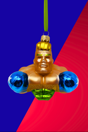 Knockout Boxer Glass Christmas Ornament (Giles)