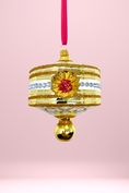Load image into Gallery viewer, Gold Harlequin Lantern Glass Ornament - Southlake Paws
