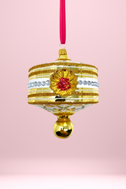 Gold Harlequin Lantern Glass Ornament