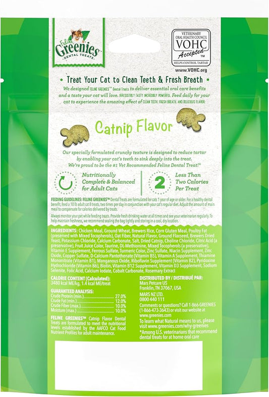Greenies FELINE GREENIES Catnip Flavored Dental Treats 