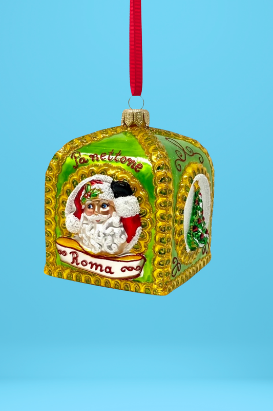 Green Panettone Polish Glass Ornament - Southlake Paws