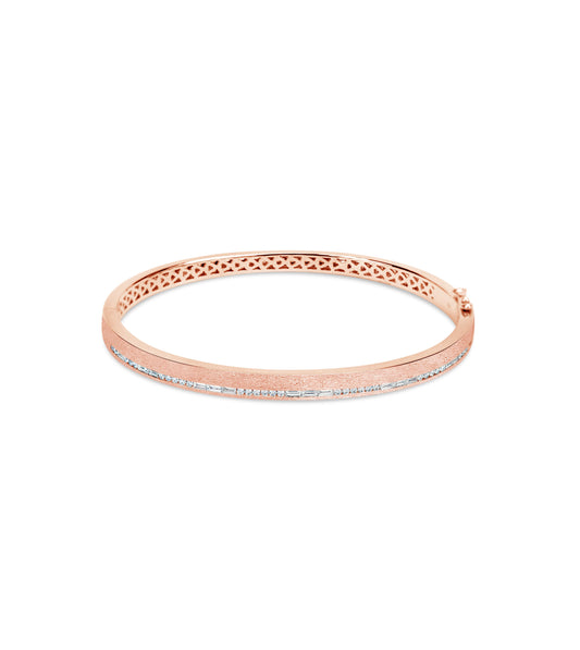 OLIVE & CHAIN Diamond Channel Bangle - Rose Gold