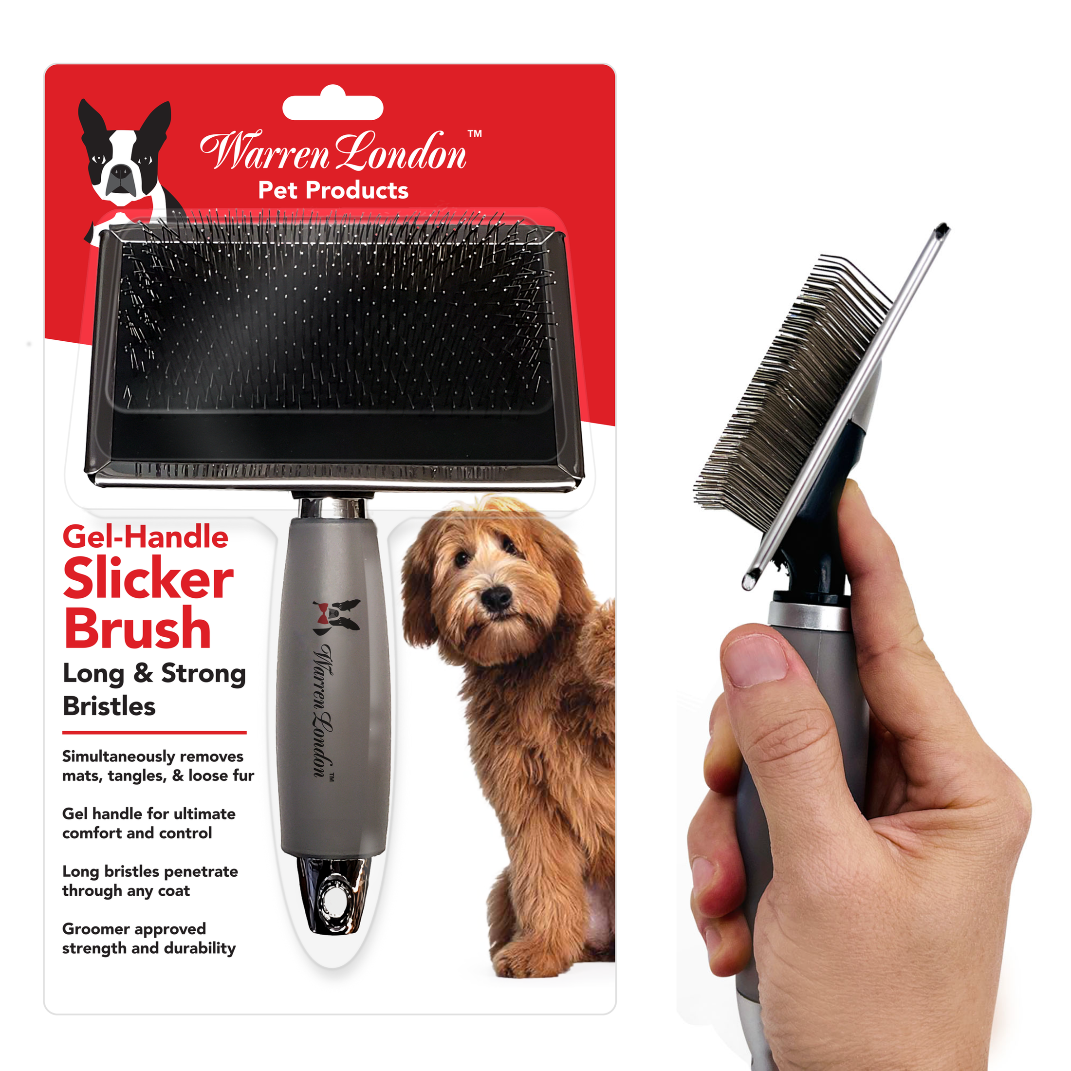 Gel-Handle Slicker Brush - Southlake Paws