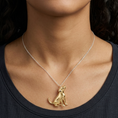 Load image into Gallery viewer, Howling Dog Necklace- Sterling Silver 18k Gold Plated
