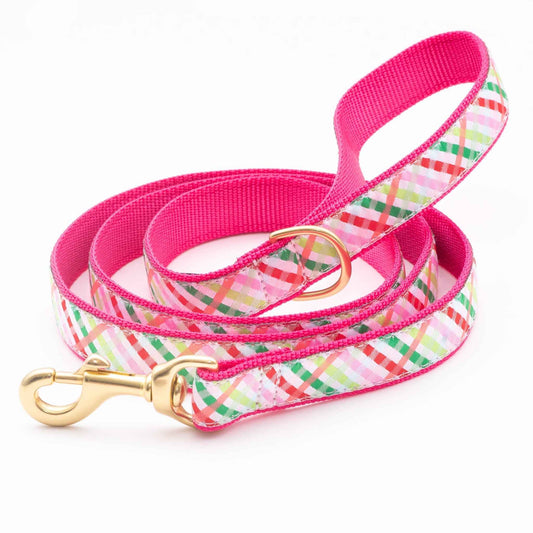 Up Country Gingham All the Way Cast Brass Dog Leash
