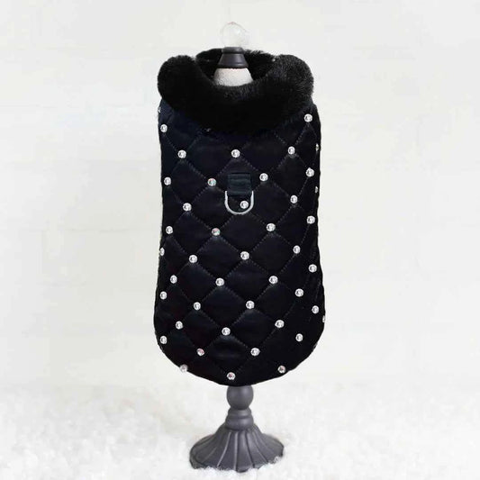 Hello Doggie Glamour Baby Dog Coat Caviar Black Pet Coats
