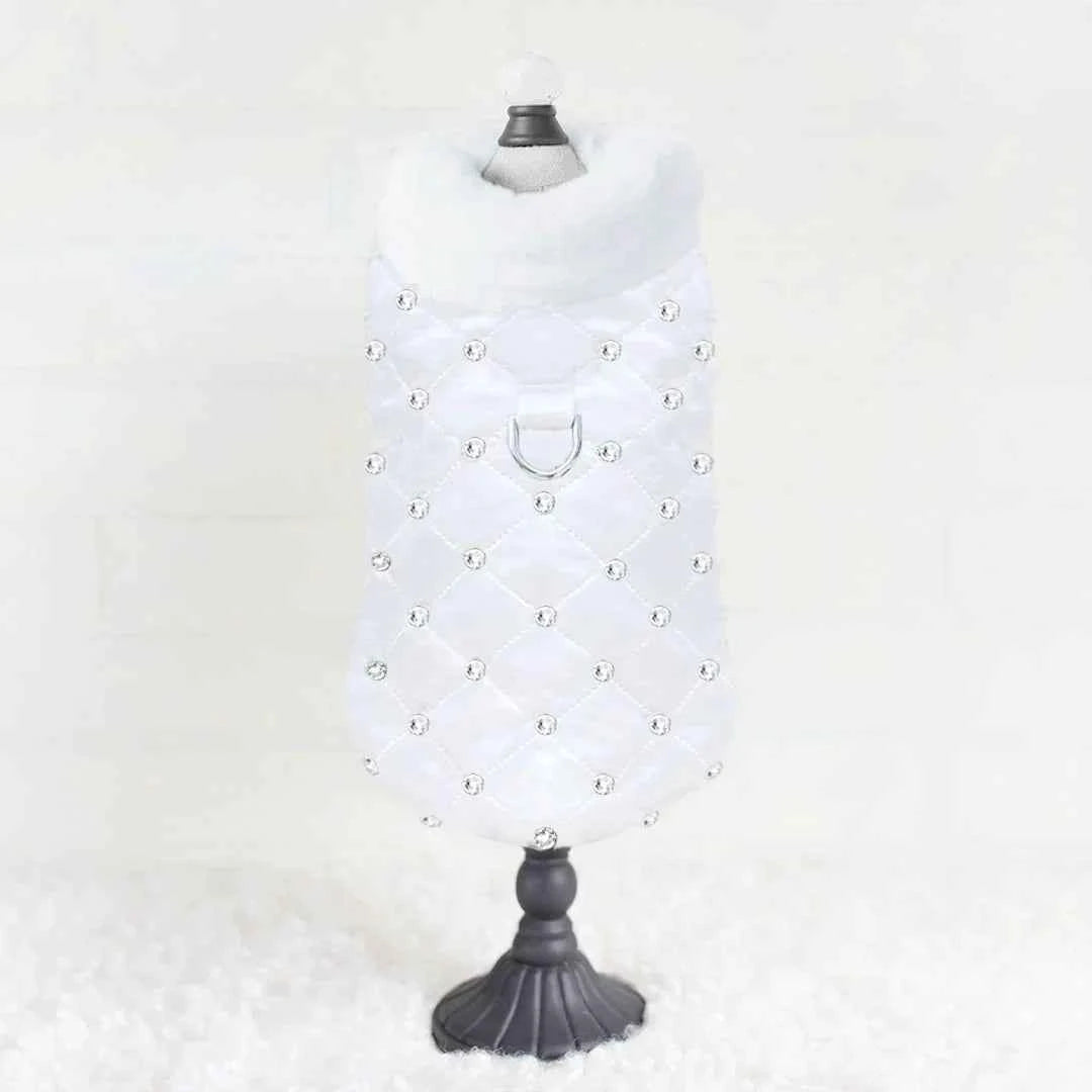 Glamour Baby Dog Coat Snow White Pet Coats - Luxury Dog Bed from Southlake Paws