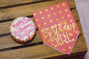 Gold Foil Birthday Girl Bandana