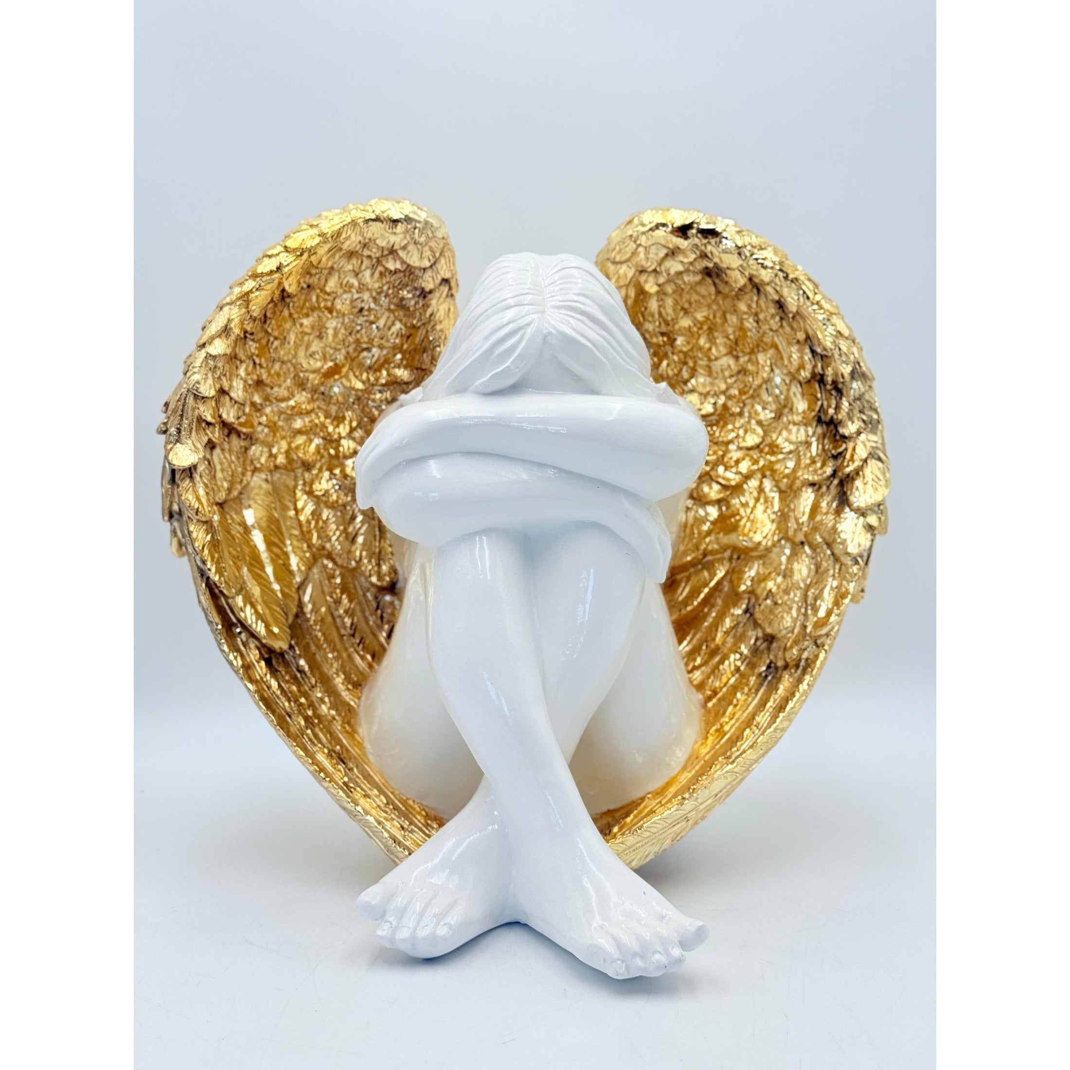 Angel Sculpture - Gold Chrome Wings - gold chrome wings angel sculpture, luxury sculpture, product image 4
