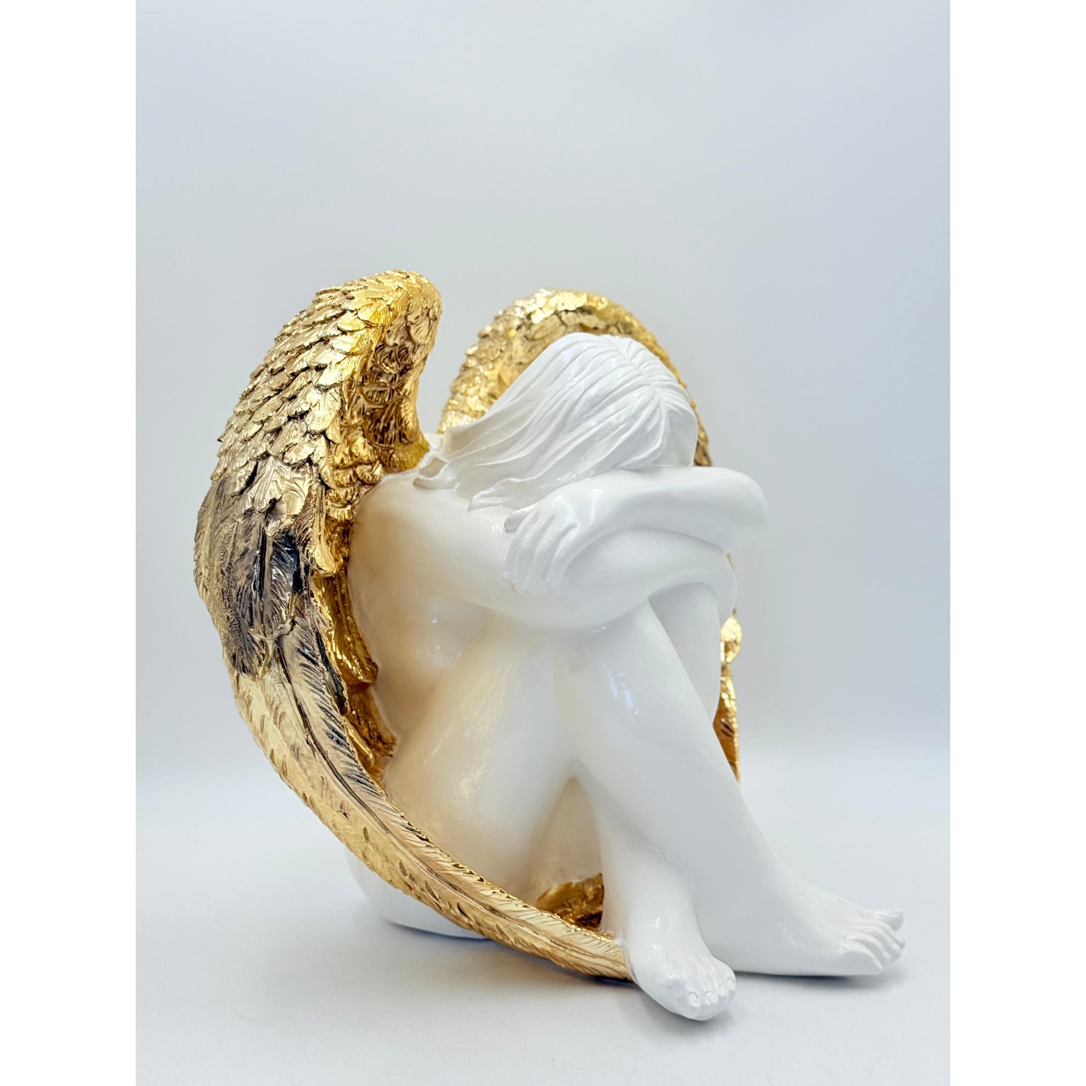 Angel Sculpture - Gold Chrome Wings - gold chrome wings angel sculpture, luxury sculpture, product image 2