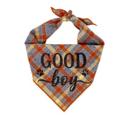 Good Boy Grey Luxe Flannel Dog Bandana