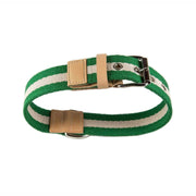 Green And Cream Tape Medium Dog Collar
