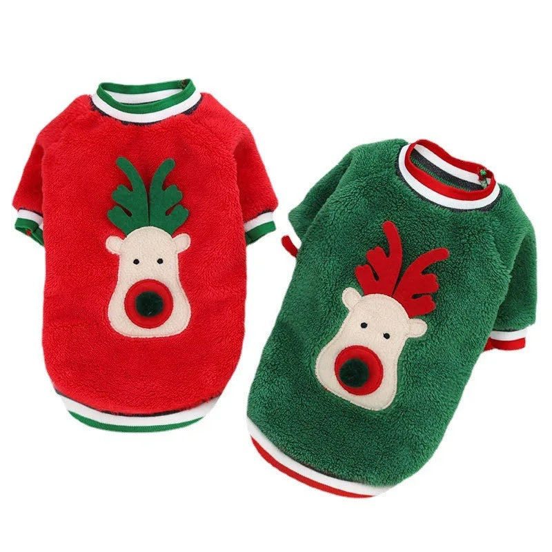 Christmas Reindeer Plush Dog Sweatshirt - Southlake Paws