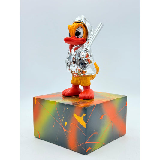 Duck Sculpture - Silver Chrome Jacket - silver chrome jacket duck sculpture, luxury sculpture, product image 2