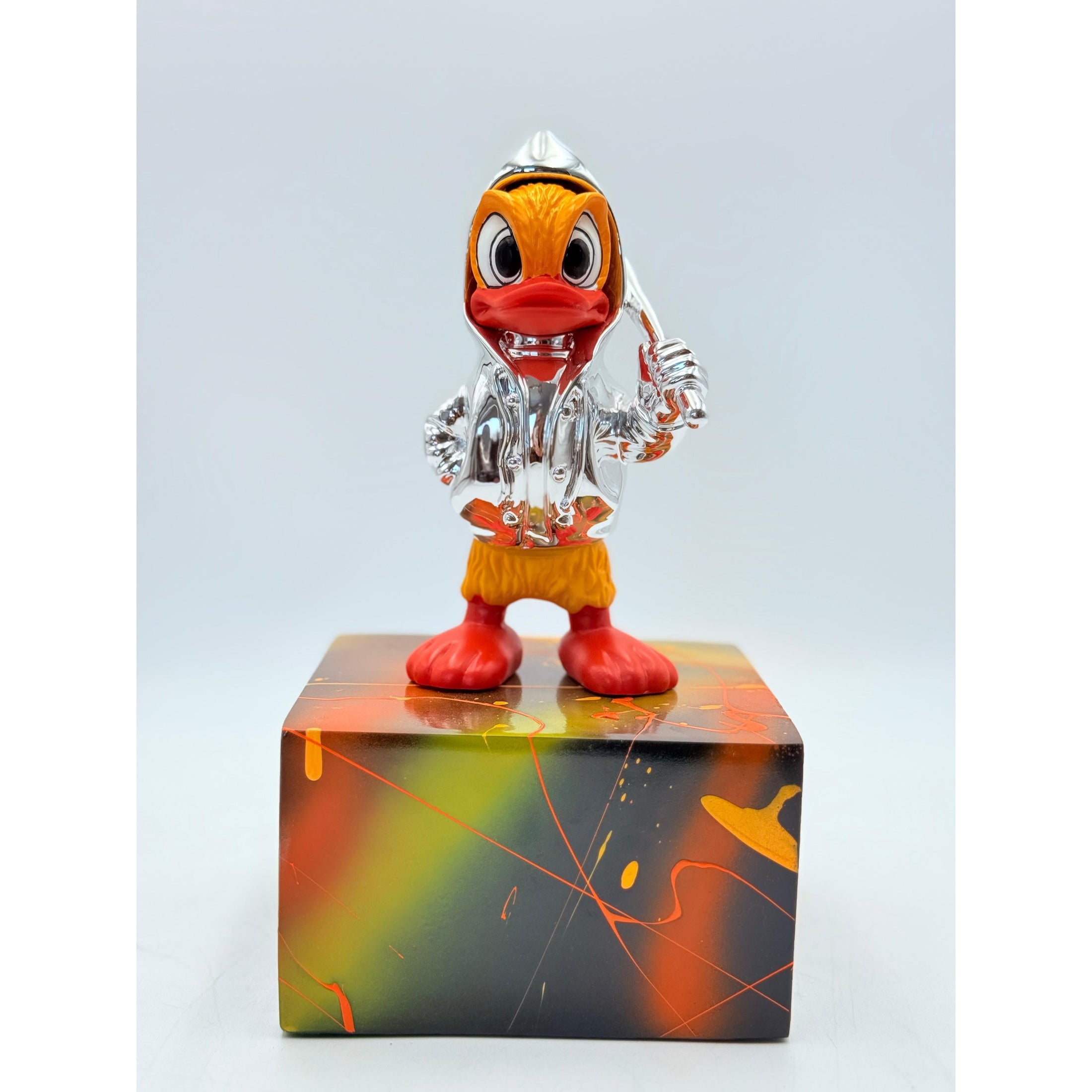 Duck Sculpture - Silver Chrome Jacket - silver chrome jacket duck sculpture, luxury sculpture, product image 4