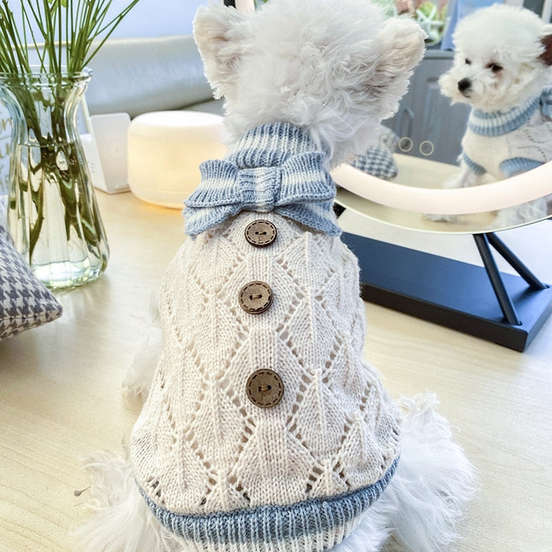 Wooden Button Knit Dog Sweater - Southlake Paws