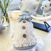 Wooden Button Knit Dog Sweater
