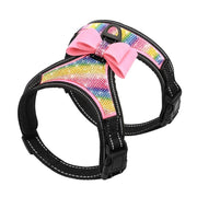 Reflective Bling Rhinestone Bow Dog Harness