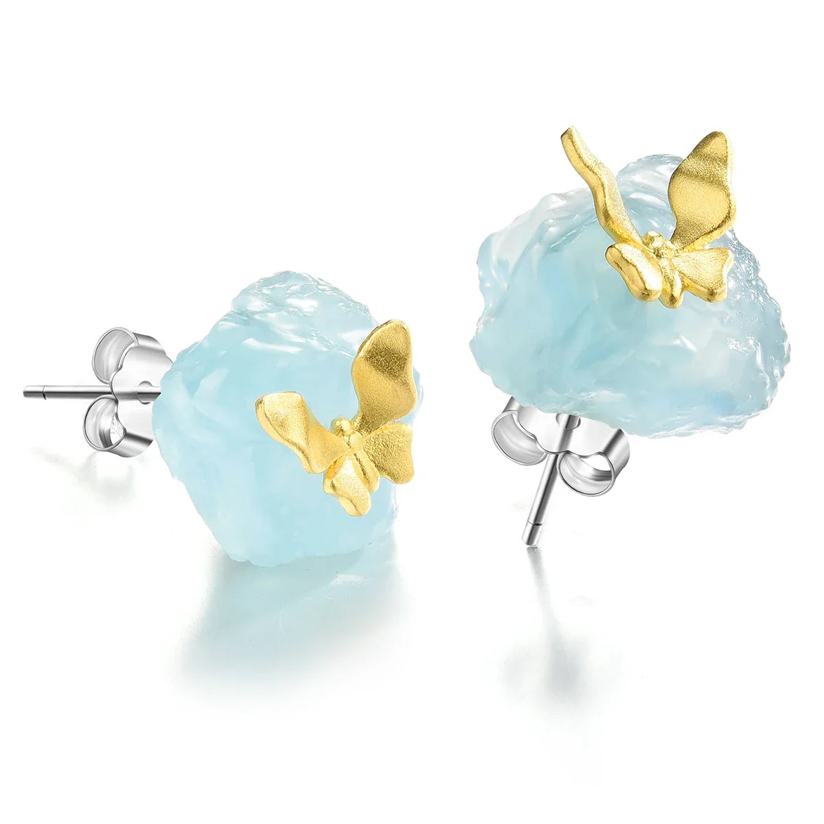 Aquamarine Butterfly Earrings