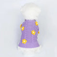 Load image into Gallery viewer, Yellow Daisy Purple Dog Sweater - Southlake Paws
