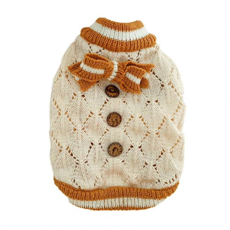 Wooden Button Knit Dog Sweater - Southlake Paws