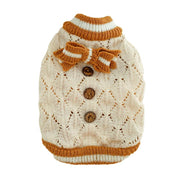 Wooden Button Knit Dog Sweater