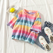 Pastel Rainbow Striped T-Shirt 