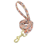 Peachy Pink Flower Dog Collar & Leash Set | Personalized Free